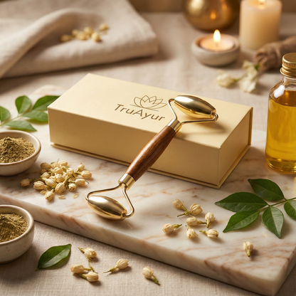 Kansa Face Roller: Perinteinen ayurvedalainen marma-hierontaväline nuorekkaalle ja tasapainoiselle iholle
