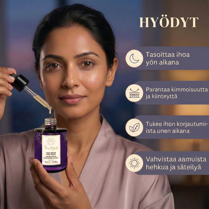 Night Repair -monipeptidinen kasvoseerumi kollageenin tuotantoa tehostamaan, kosteuttamaan ja kirkastamaan ihoa