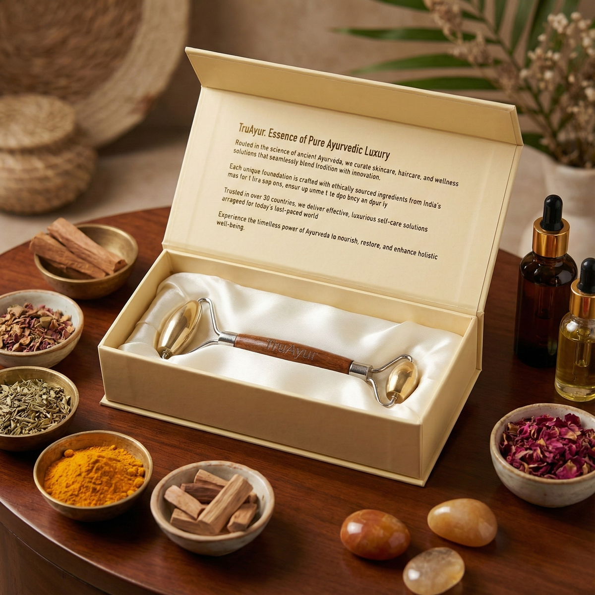 Kansa Face Roller: Perinteinen ayurvedalainen marma-hierontaväline nuorekkaalle ja tasapainoiselle iholle