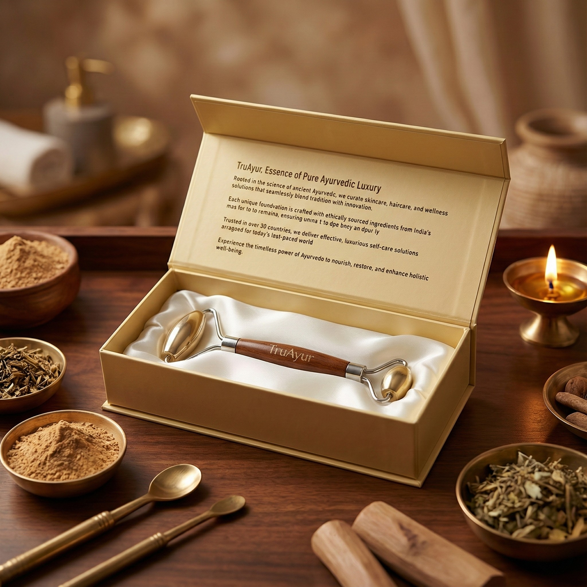 Kansa Face Roller: Perinteinen ayurvedalainen marma-hierontaväline nuorekkaalle ja tasapainoiselle iholle