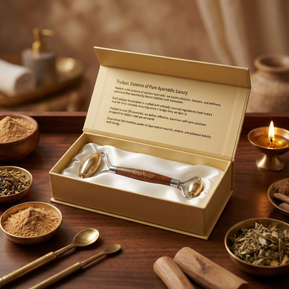 Kansa Face Roller: Perinteinen ayurvedalainen marma-hierontaväline nuorekkaalle ja tasapainoiselle iholle