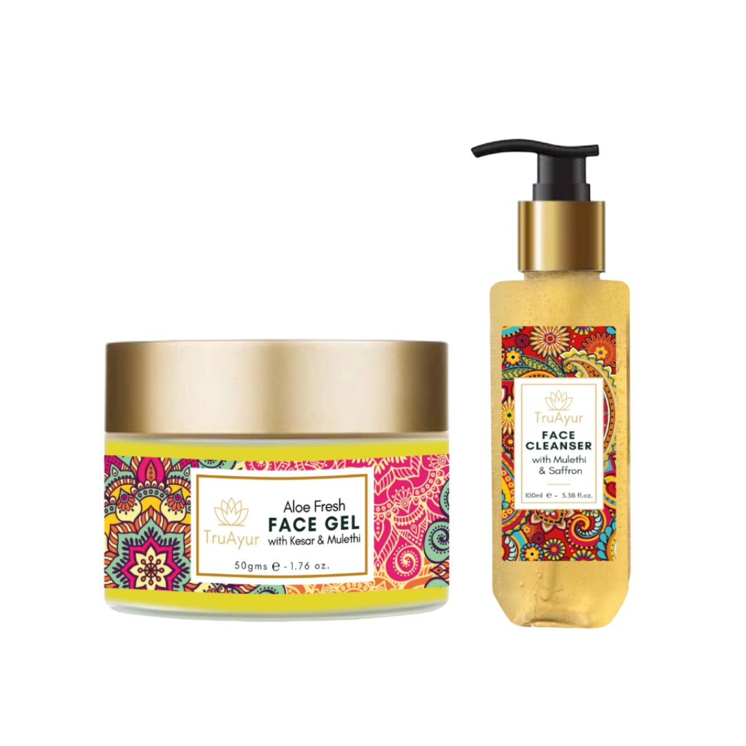 Raikas kasvoduo Kashmirin sahramilla ja Mulethilla (kasvojenpesu ja aloe vera -raikas kasvogeeli)