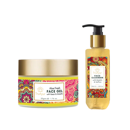 Raikas kasvoduo Kashmirin sahramilla ja Mulethilla (kasvojenpesu ja aloe vera -raikas kasvogeeli)