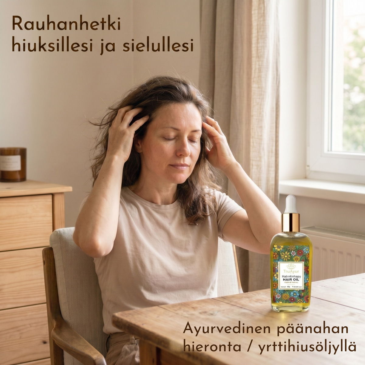 29 yrttiä ja ayurvedista öljyä päänahan hierontaan stressin lievittämiseksi, hiusten elvyttämiseksi ja rentoutumisen edistämiseksi